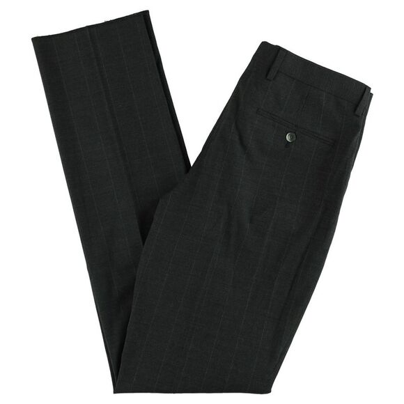 Ben Sherman Mens Windowpane Dress Pants Slacks, Grey, NWT